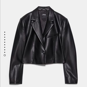 Zara cropped leather jacket
